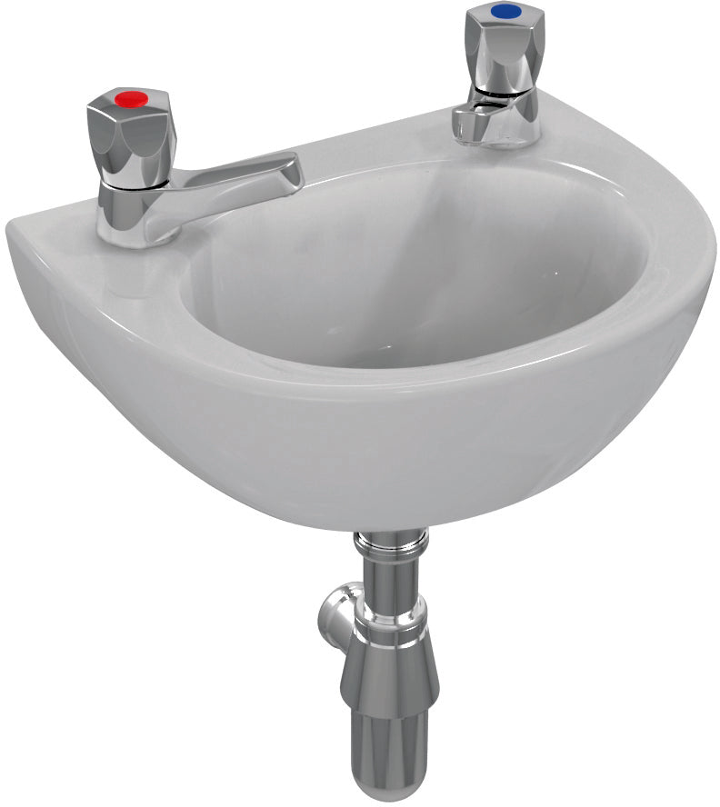 Armitage Shanks Sandringham 21 Handrinse Washbasin 35cm, 2 Taphole, No Overflow No Chainstay Hole White
