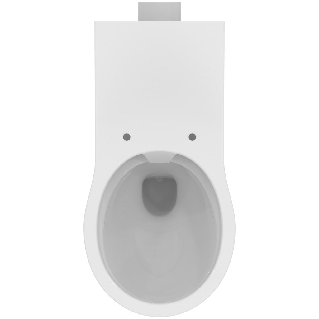 Armitage Shanks Contour 21+ 70cm projection back-to-wall rimless toilet bowl with horizontal outlet and anti-microbial glaze