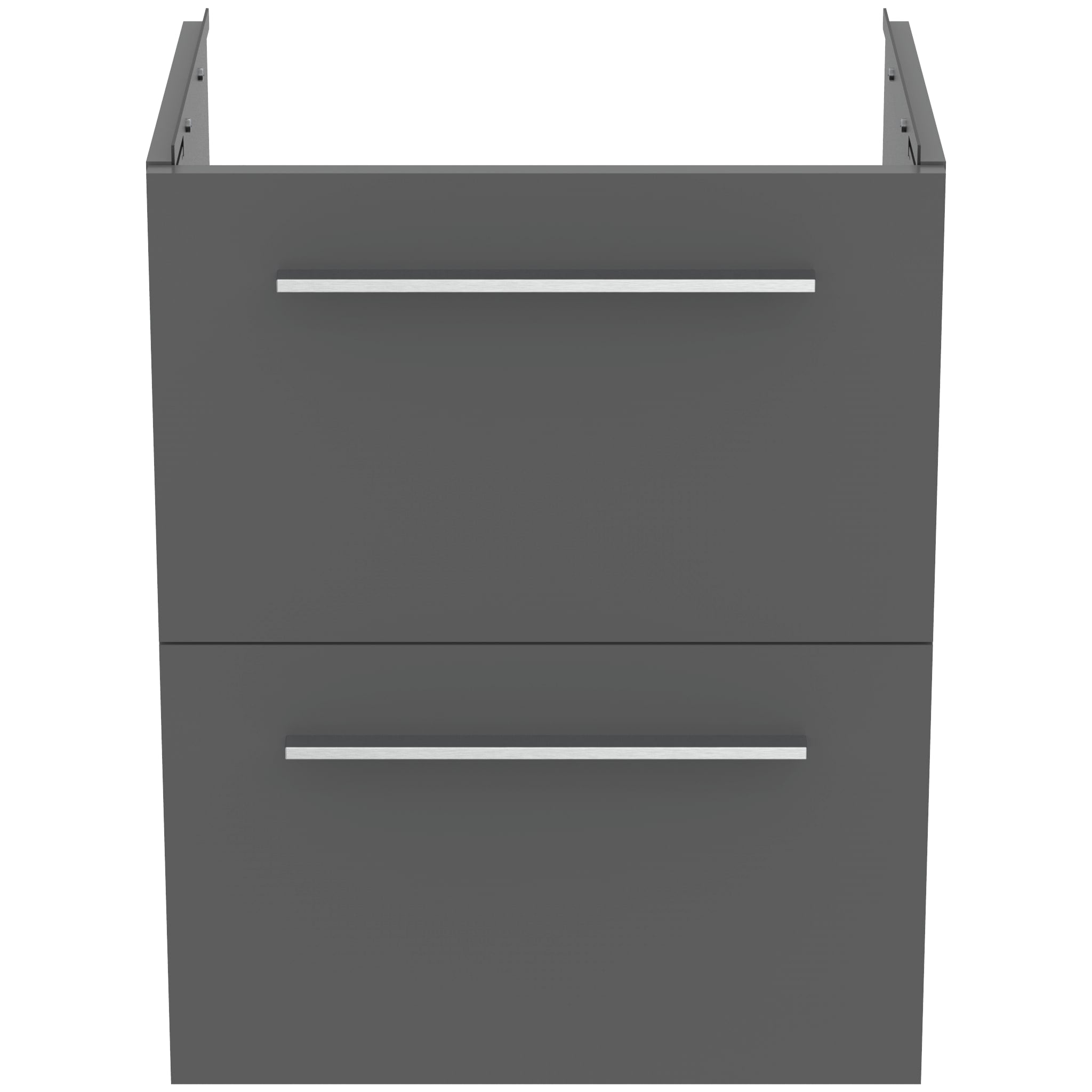 Ideal Standard i.Life S 50cm compact wall hung vanity unit with 2 drawers (separate handles required), quartz grey matt