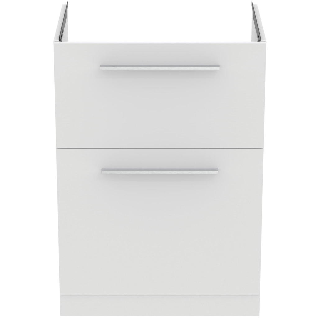 Ideal Standard i.Life A 600mm floor standing vanity unit with 2 drawers (separate handles required), matt white