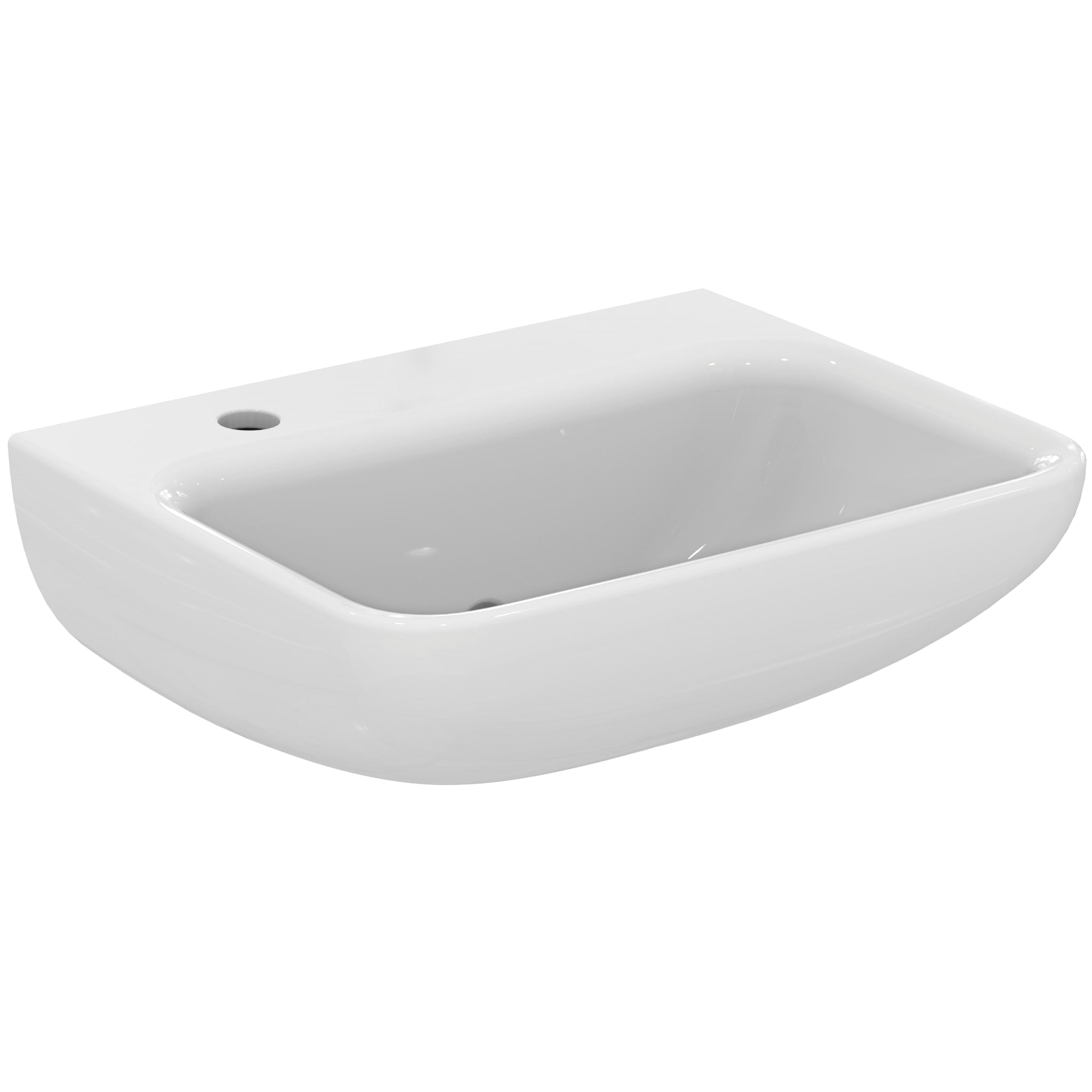 Armitage Shanks C21+ Basin 50 Smartguard+ White 1 Left Hand Tap Hole Back Outlet