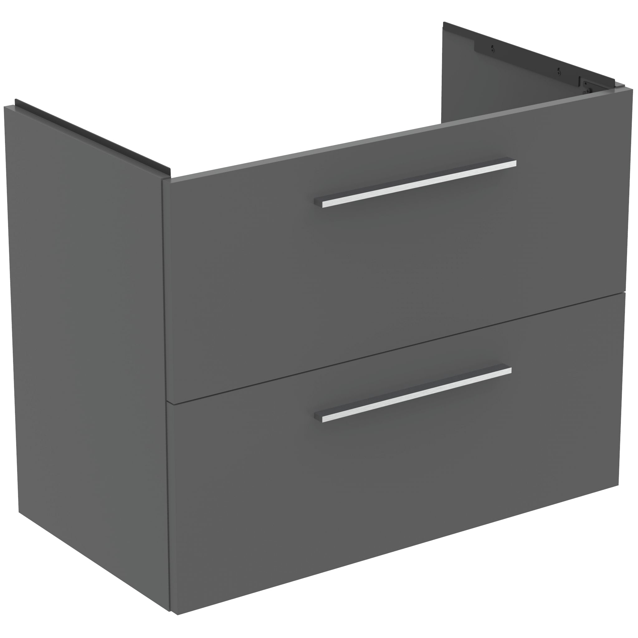 Ideal Standard i.Life A 80cm wall hung vanity unit with 2 drawers (separate handles required), quartz grey matt