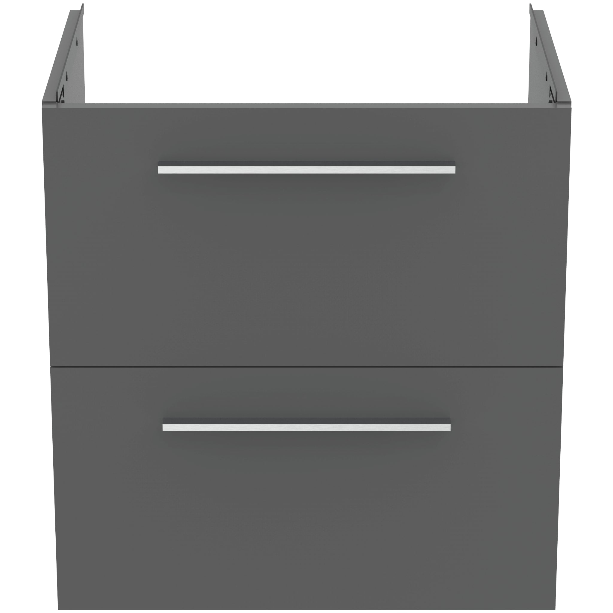 Ideal Standard i.Life A 600mm Wall Hung Vanity Unit With 2 Drawers (Separate Handles Required), Matt Quartz Grey