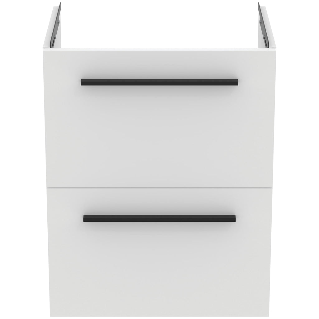 Ideal Standard i.Life S 50cm compact wall hung vanity unit with 2 drawers (separate handles required), matt white