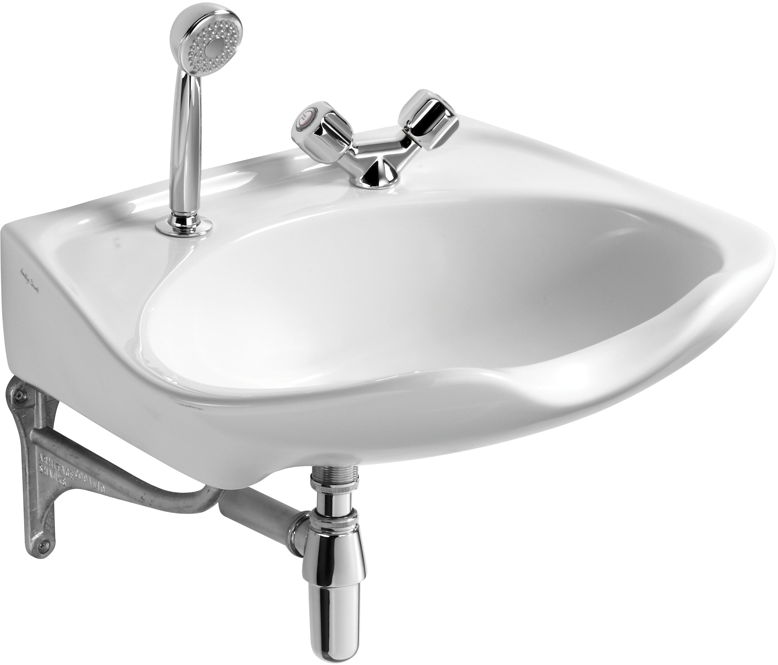 Armitage Shanks Salonex 64cm 2 taphole hairdresser's washbasin.