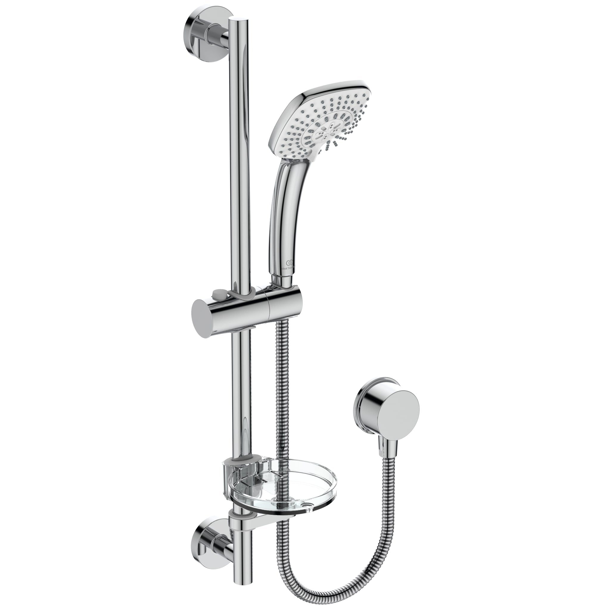 Ideal Standard Easybox Slim Built-In thermostatic shower pack with square faceplate and Idealrain Cube M3 kit Chrome