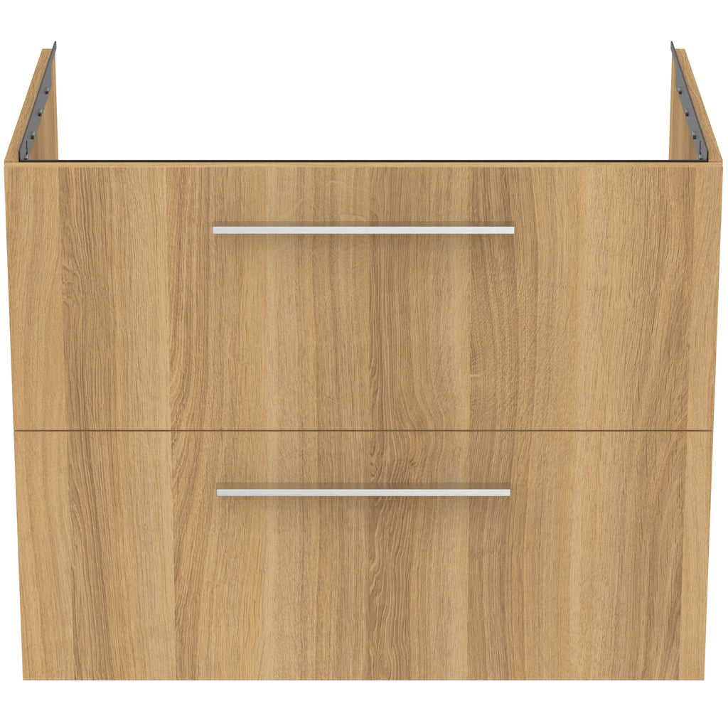 Ideal Standard i.Life B 80cm wall hung vanity unit with 2 drawers, natural oak