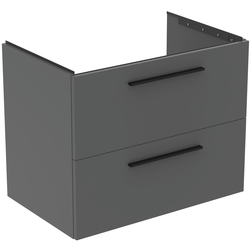 Ideal Standard i.Life B 800mm Wall Hung Vanity Unit With 2 Drawers Matt Quartz Grey