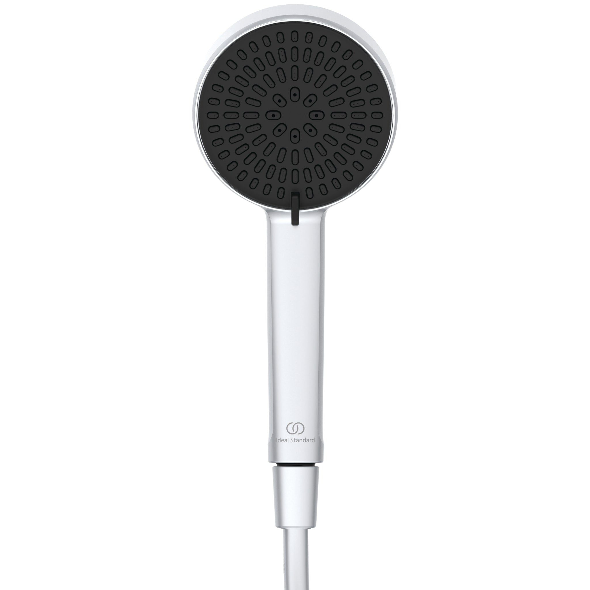 Ideal Standard Ceratherm ALU+ Shower System with exposed single lever shower mixer 260mm 2 function shower head 100mm 2 function handspray and 2 shelves silver