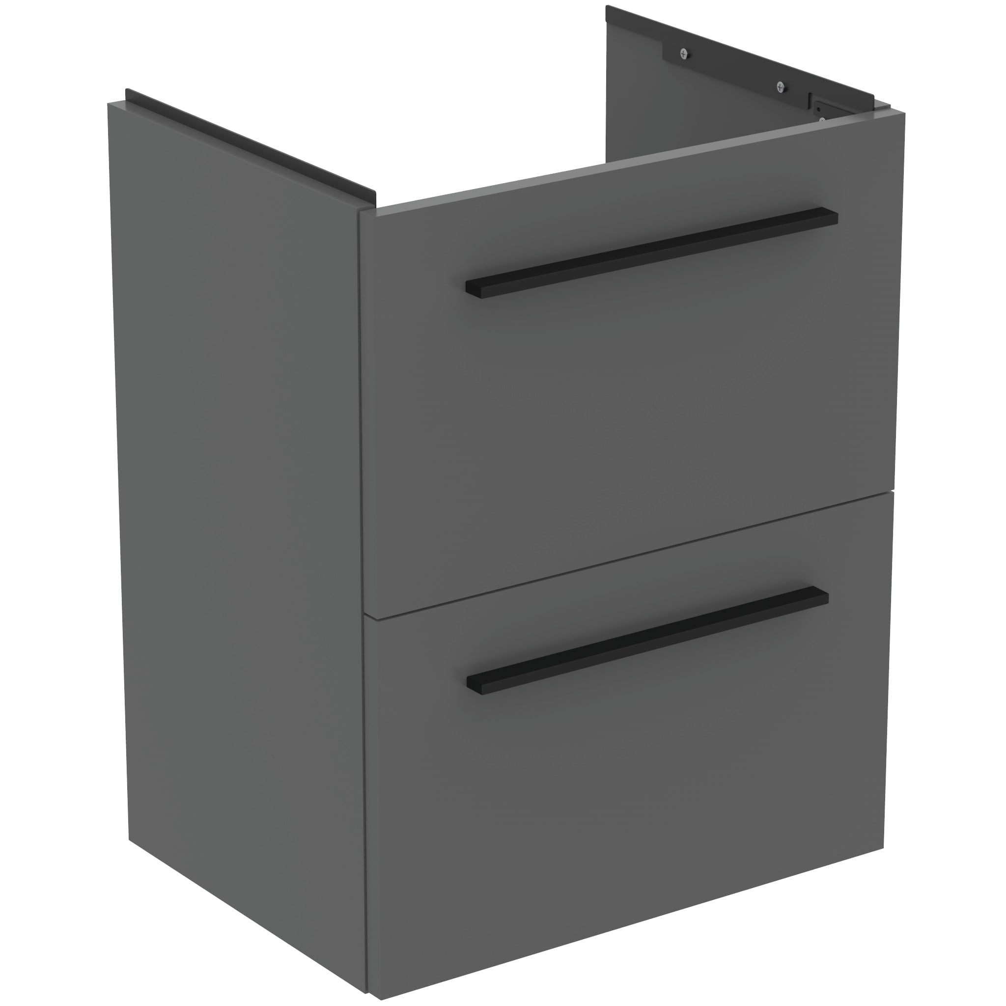 Ideal Standard i.Life S 50cm compact wall hung vanity unit with 2 drawers (separate handles required), quartz grey matt