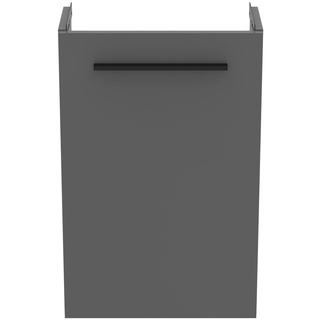 Ideal Standard i.Life S Cloakroom Wall Hung 1 Door Vanity Unit with Basin and Matt Black Handle Matt Quartz Grey Finish