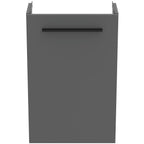 Ideal Standard i.Life S Cloakroom Wall Hung 1 Door Vanity Unit with Basin and Matt Black Handle Matt Quartz Grey Finish
