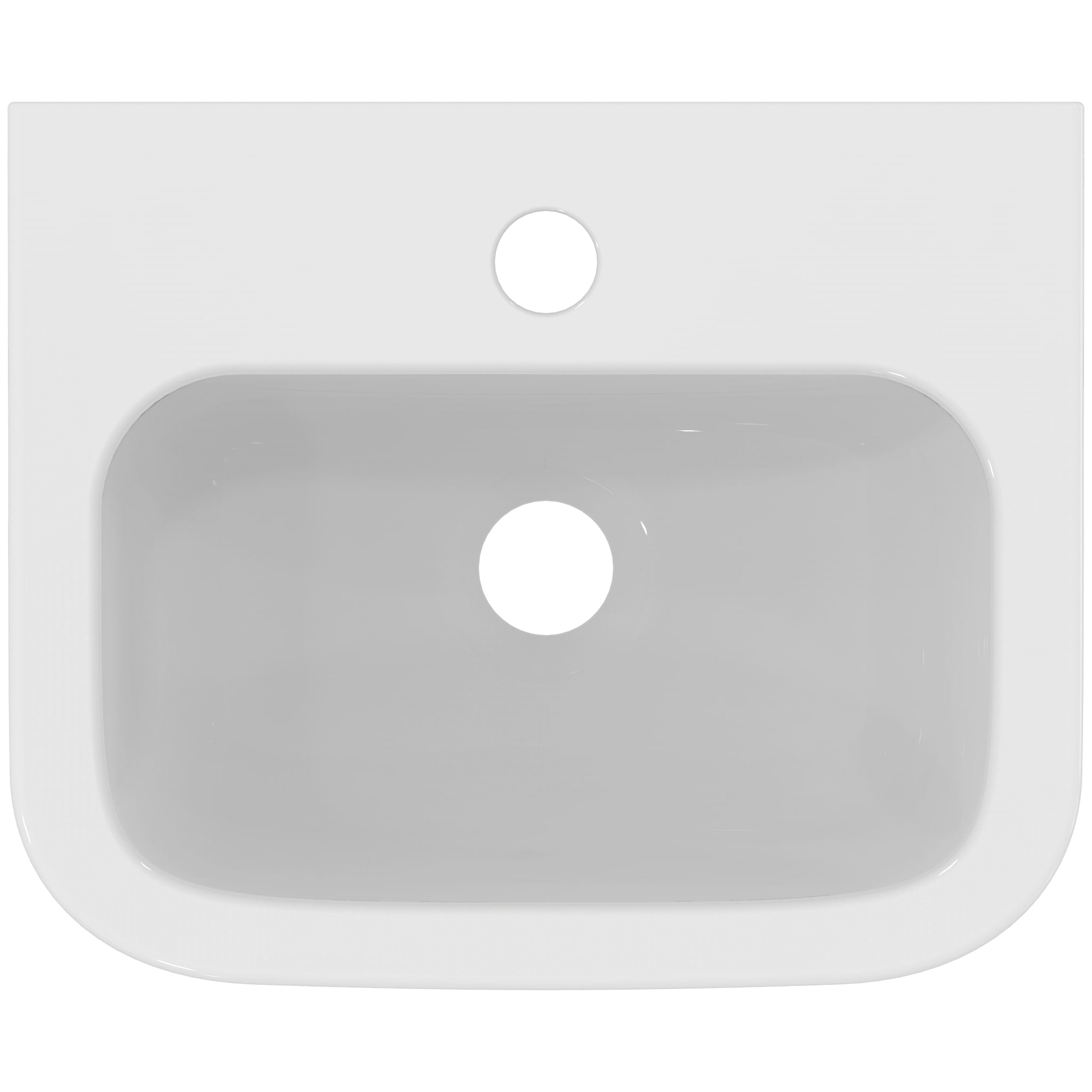 Armitage Shanks Contour 21 37cm 1 taphole handrinse washbasin, no overflow, no chainstay hole, bottom outlet.