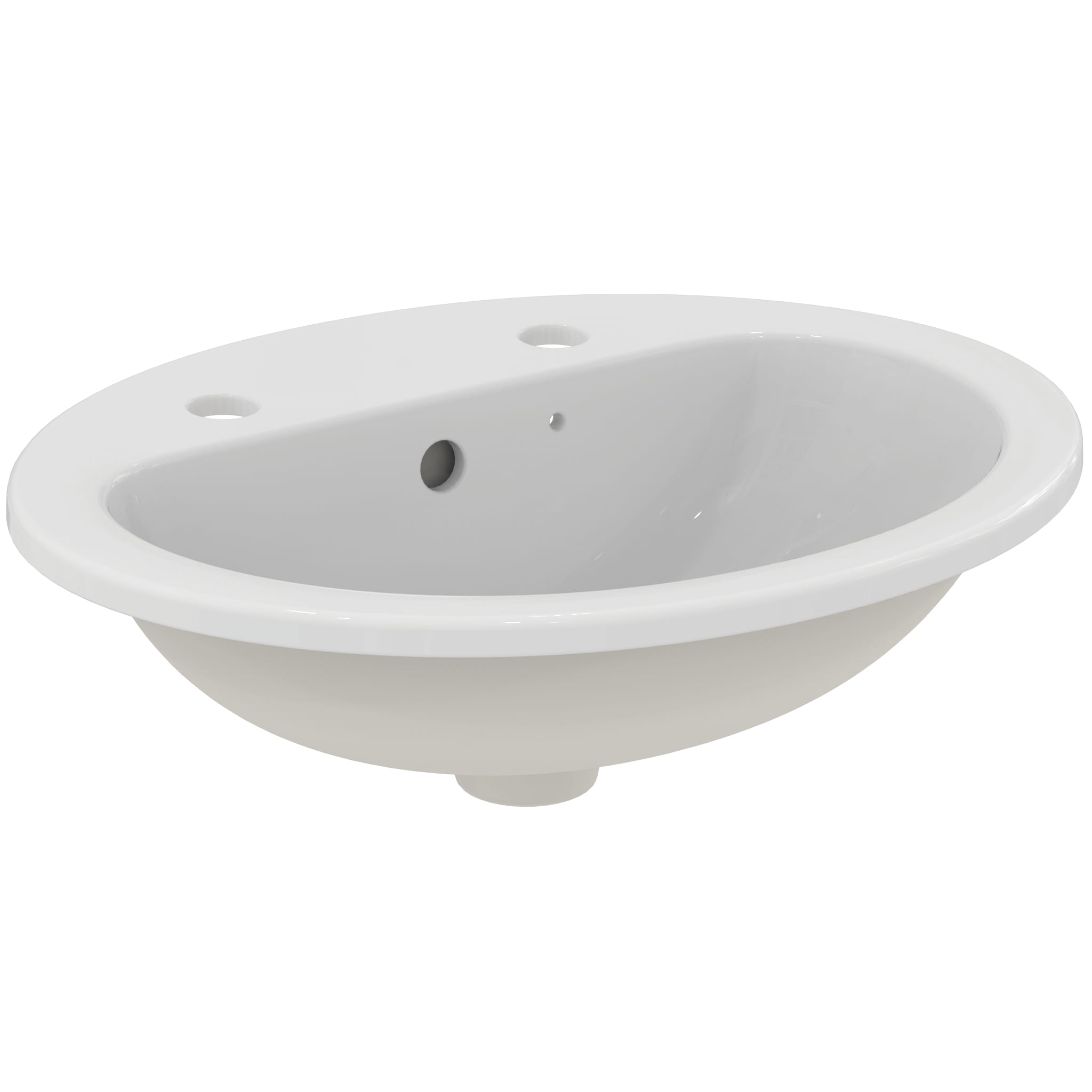 Armitage Shanks Orbit 21 55cm 2 taphole countertop washbasin with overflow and chainstay hole