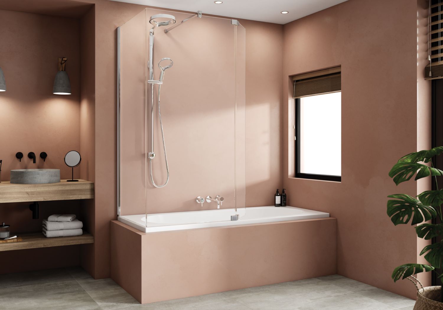 Kudos Showers Wall post kit for ultimate10 bathscreen in a silver finish