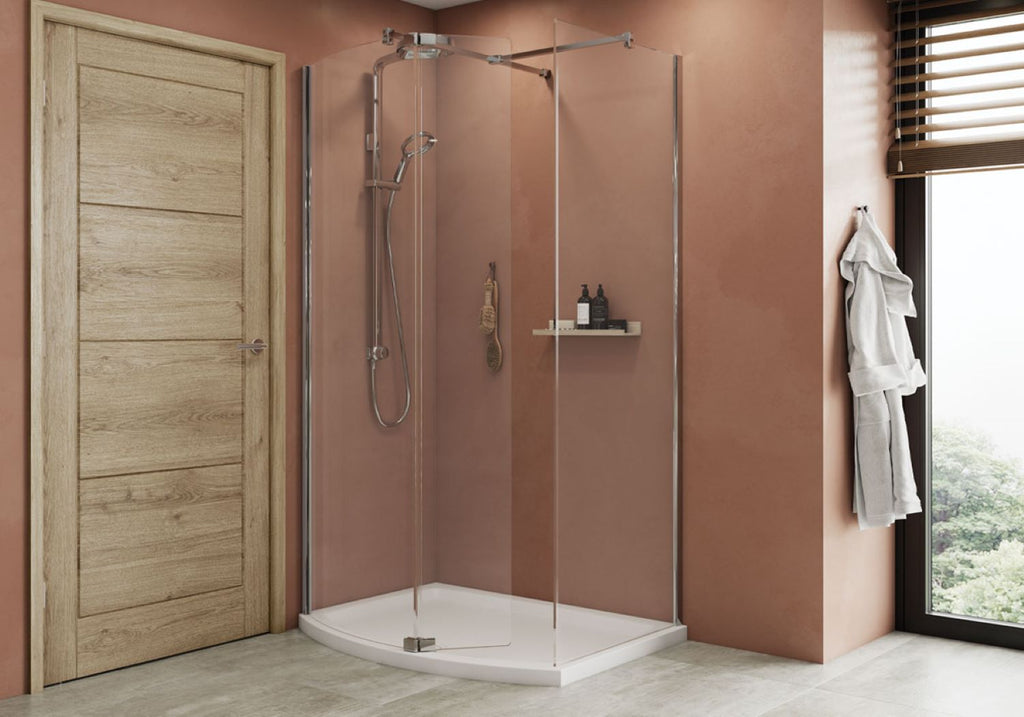 Kudos Showers Ultimate2 Curved Matt Black Wall Post Kit