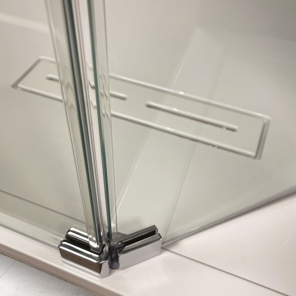 Kudos Showers Ultimate 2 8mm Fold Away Deflector Panel - Left Hand Silver