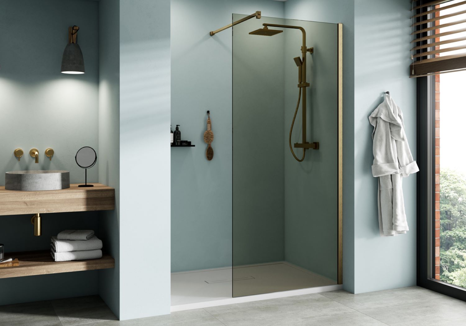 Kudos Showers Ultimate 2 Brushed Gold Wall Post Kit10Wpkbg 10WPKBRG.