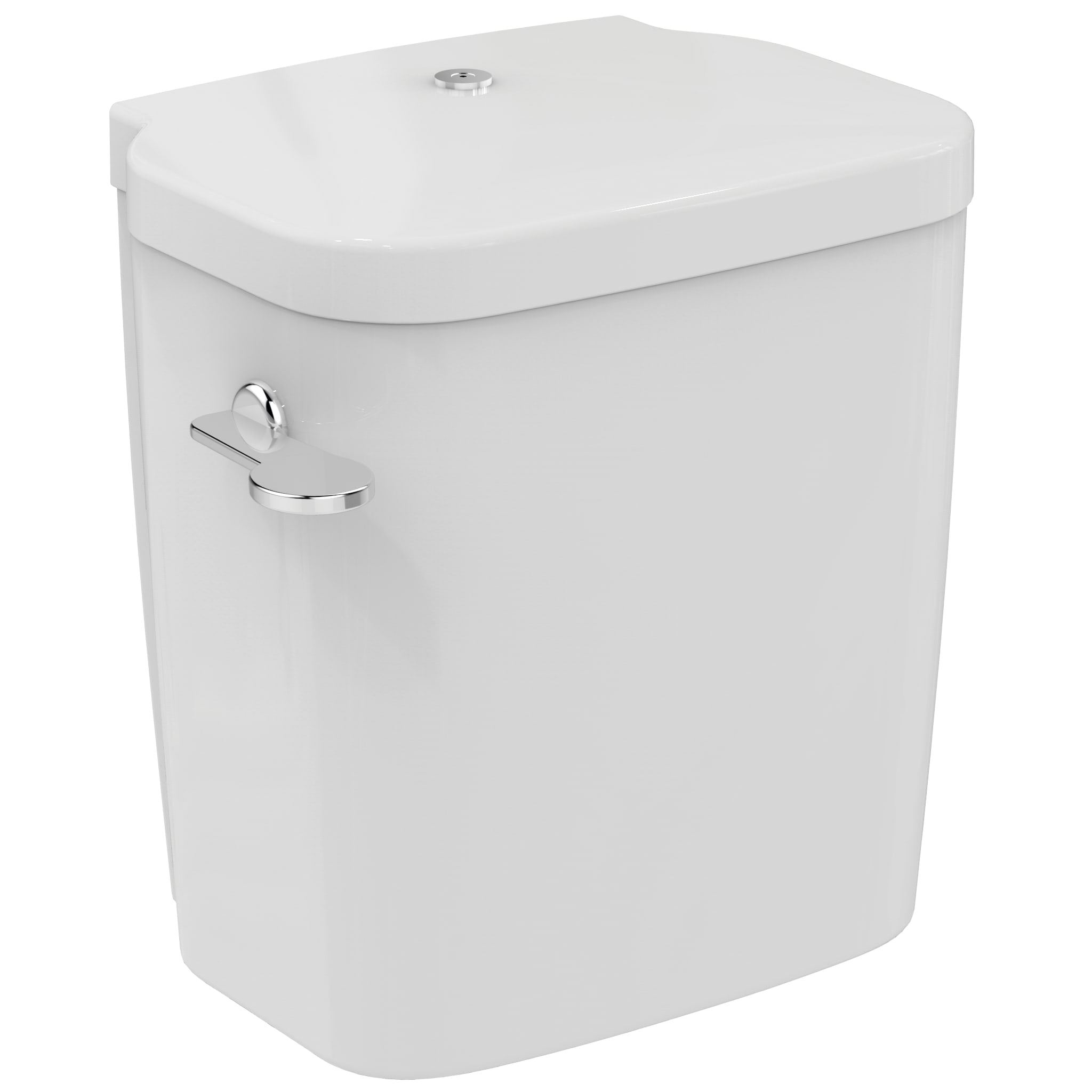 Armitage Shanks Contour 21 close coupled 4.5 litre delay fill single flush syphon cistern for 75cm projection bowl, bottom supply, interl overflow with spatula lever (reversible) and secure cover fastener.