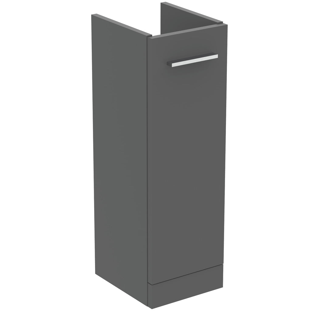 Ideal Standard i.Life A Slimline Pedestal Vanity Unit 225 x 260mm 1 Door Quartz Grey Matt