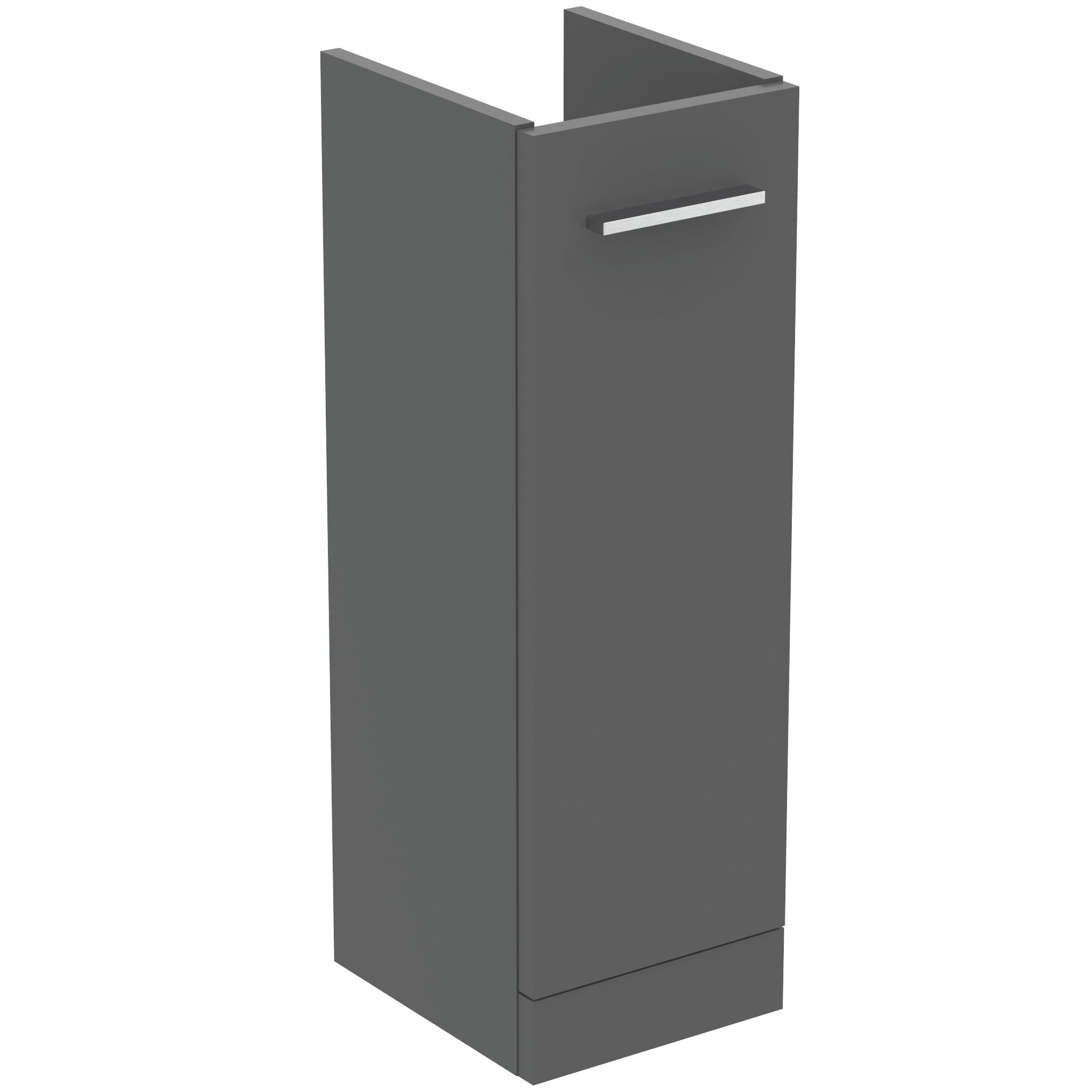 Ideal Standard i.Life A Slimline Pedestal Vanity Unit 225 x 260mm 1 Door Quartz Grey Matt