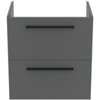 Ideal Standard i.Life A 600mm Wall Hung Vanity Unit With 2 Drawers (Separate Handles Required), Matt Quartz Grey