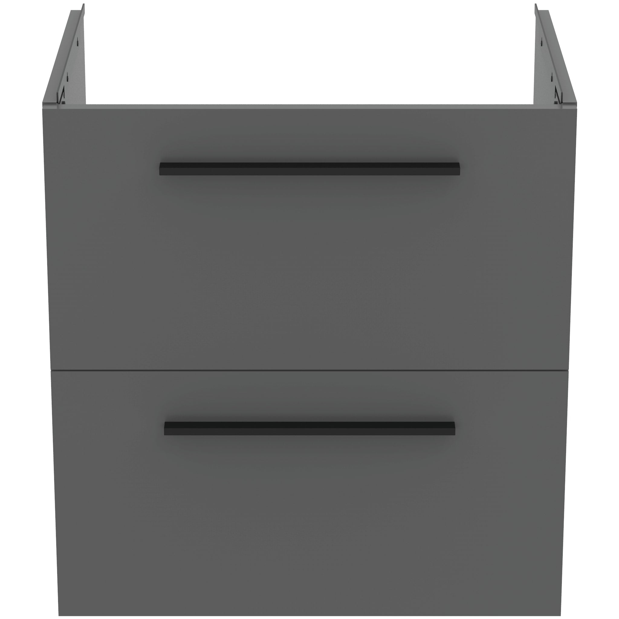 Ideal Standard i.Life A 600mm Wall Hung Vanity Unit With 2 Drawers (Separate Handles Required), Matt Quartz Grey