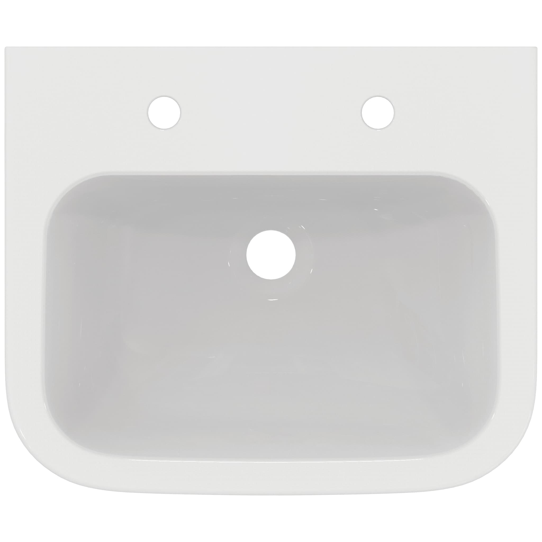Armitage Shanks Portman 21 50cm 2 taphole washbasin, no overflow, no chainstay hole.