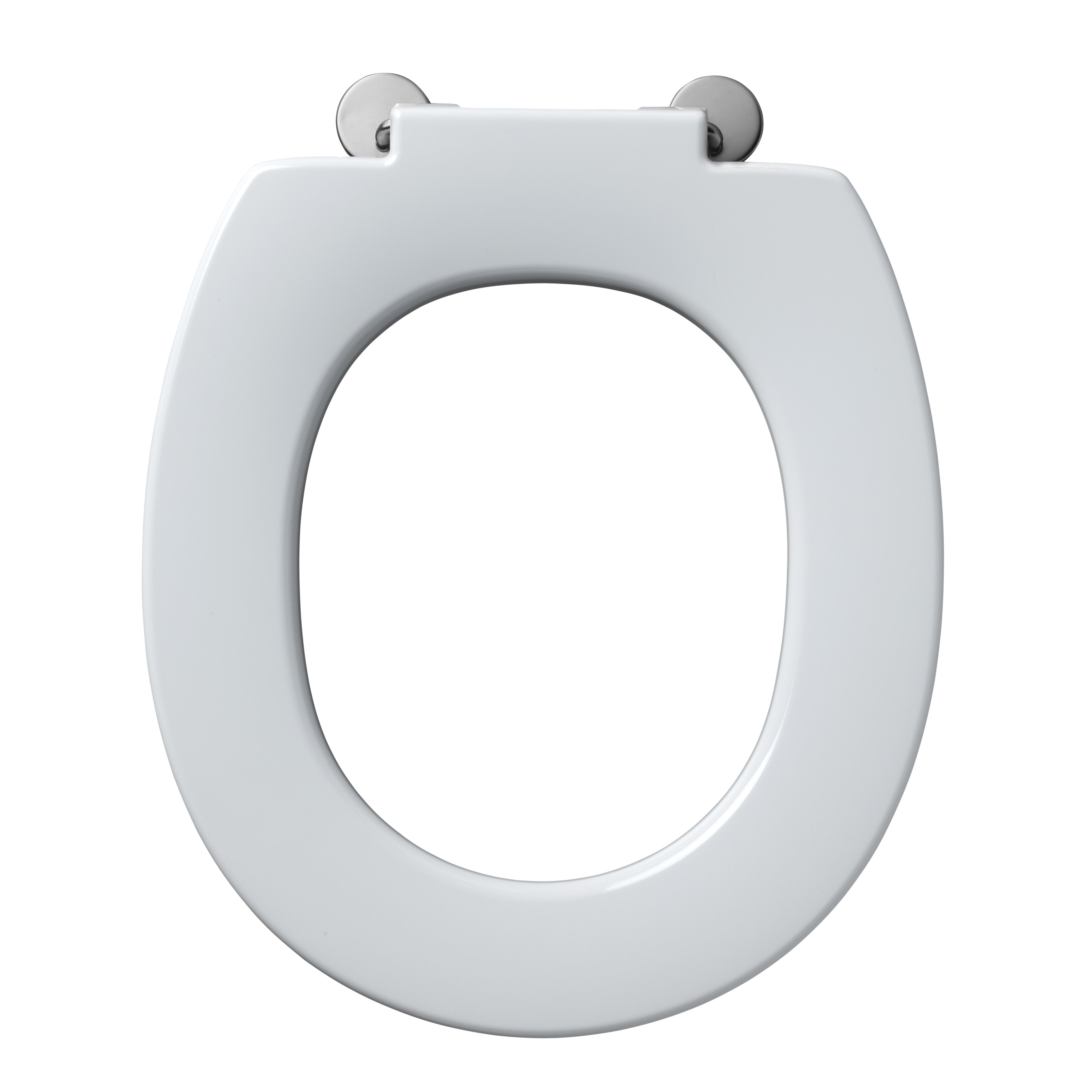 Armitage Shanks Contour 21 toilet seat only with top fixing hinges and retaining buffers, white.