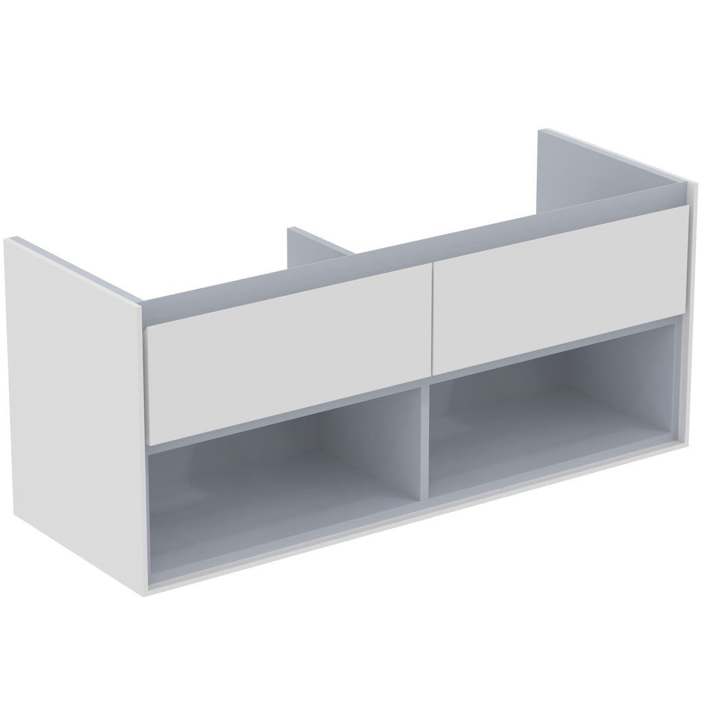 Ideal Standard Concept Air 120cm Wall Hung Vanity Unit with 2 Drawers and Open Shelf