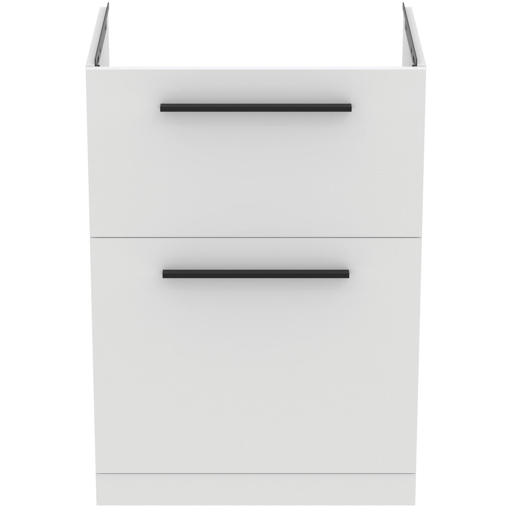 Ideal Standard i.Life A 600mm floor standing vanity unit with 2 drawers (separate handles required), matt white