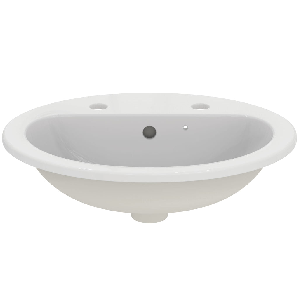 Armitage Shanks Orbit 21 55cm 2 taphole countertop washbasin with overflow and chainstay hole