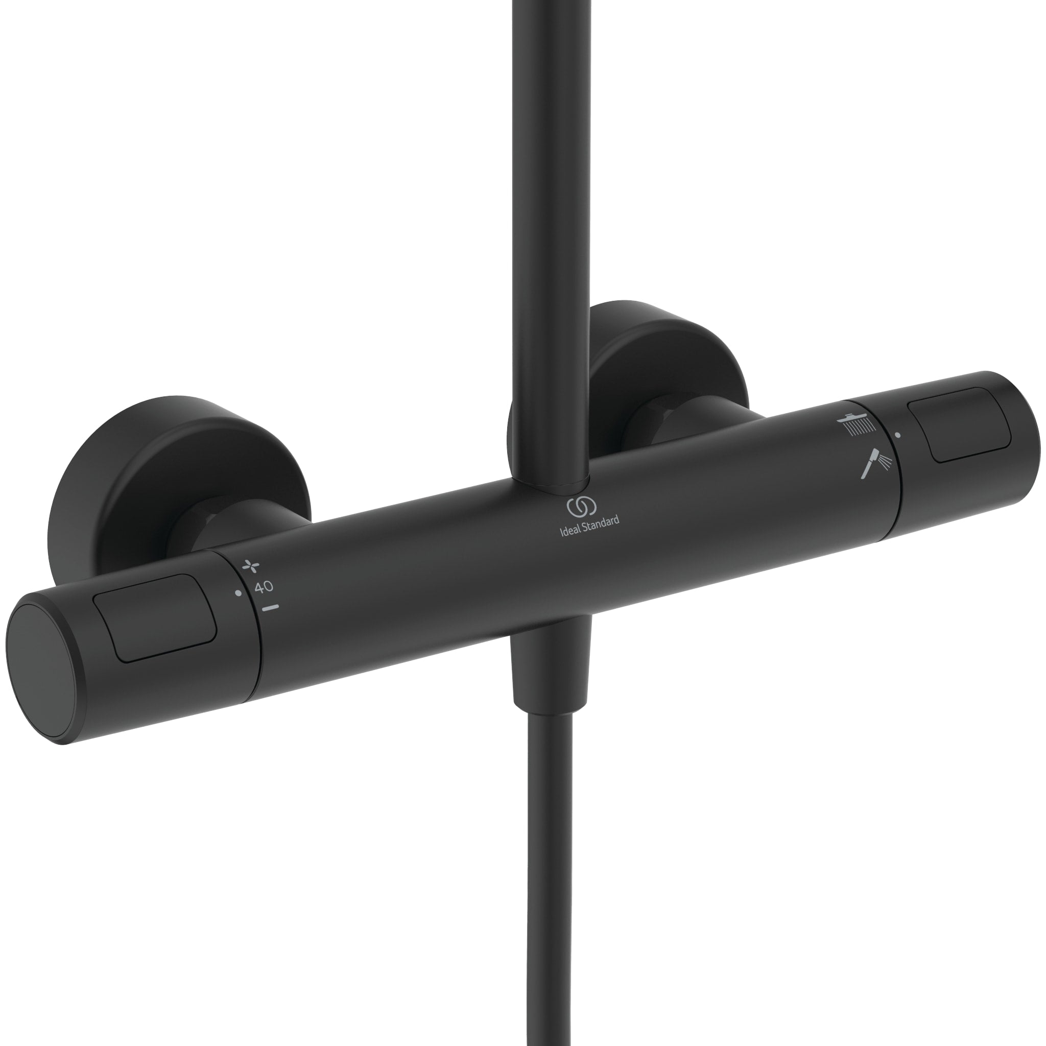 Ideal Standard Ceratherm T25+ Thermostatic Dual Outlet Thermostatic  Bar Shower Mixer Silk Black