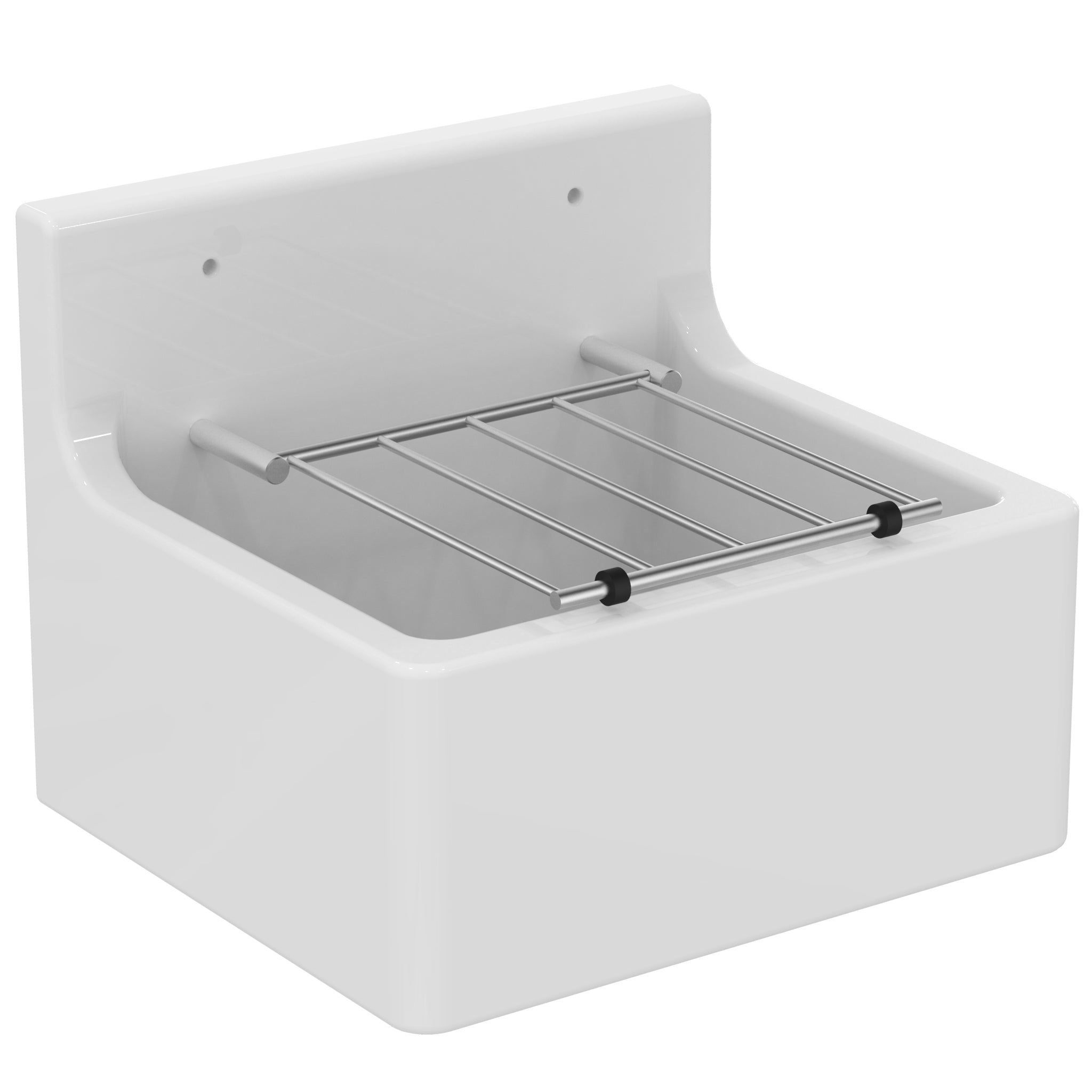 Armitage Shanks Birch 46cm cleaner's sink with fitted bucket grating.