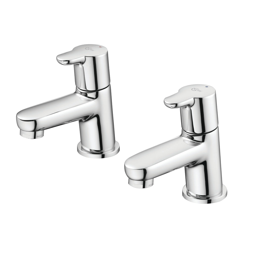 Ideal Standard Concept Blue Basin Pillar Taps Chrome