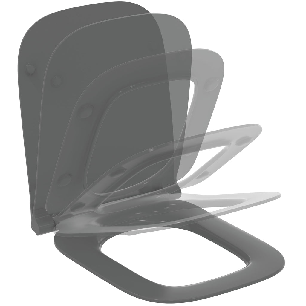 Ideal Standard i.Life B toilet seat and cover, slim, slow close, Gloss Grey