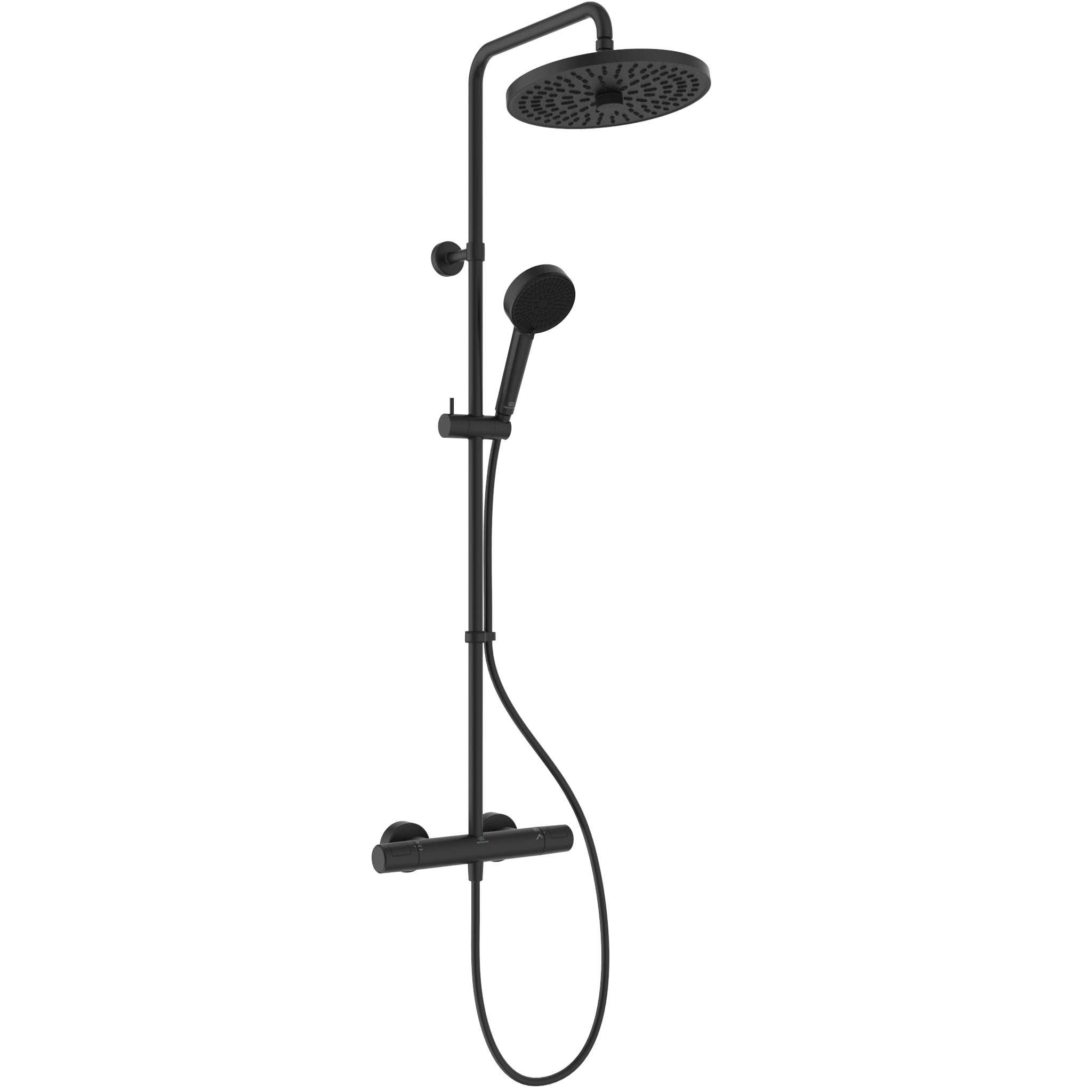 Ideal Standard Ceratherm T25+ Thermostatic Dual Outlet Thermostatic  Bar Shower Mixer Silk Black