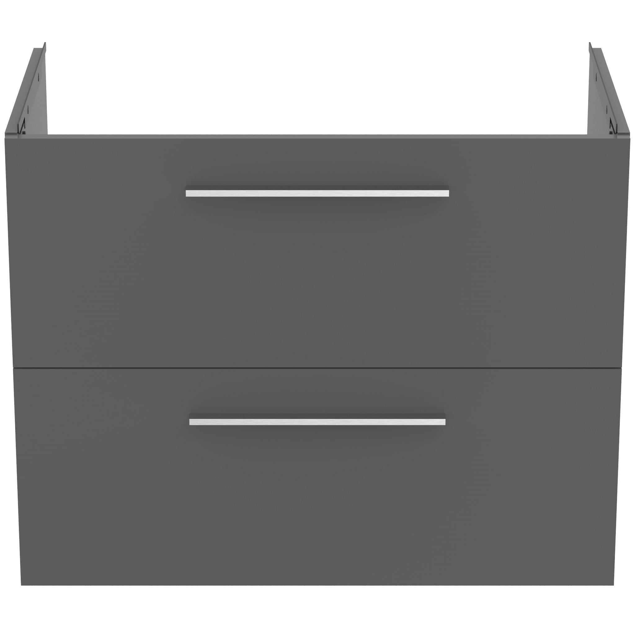 Ideal Standard i.Life A 80cm wall hung vanity unit with 2 drawers (separate handles required), quartz grey matt