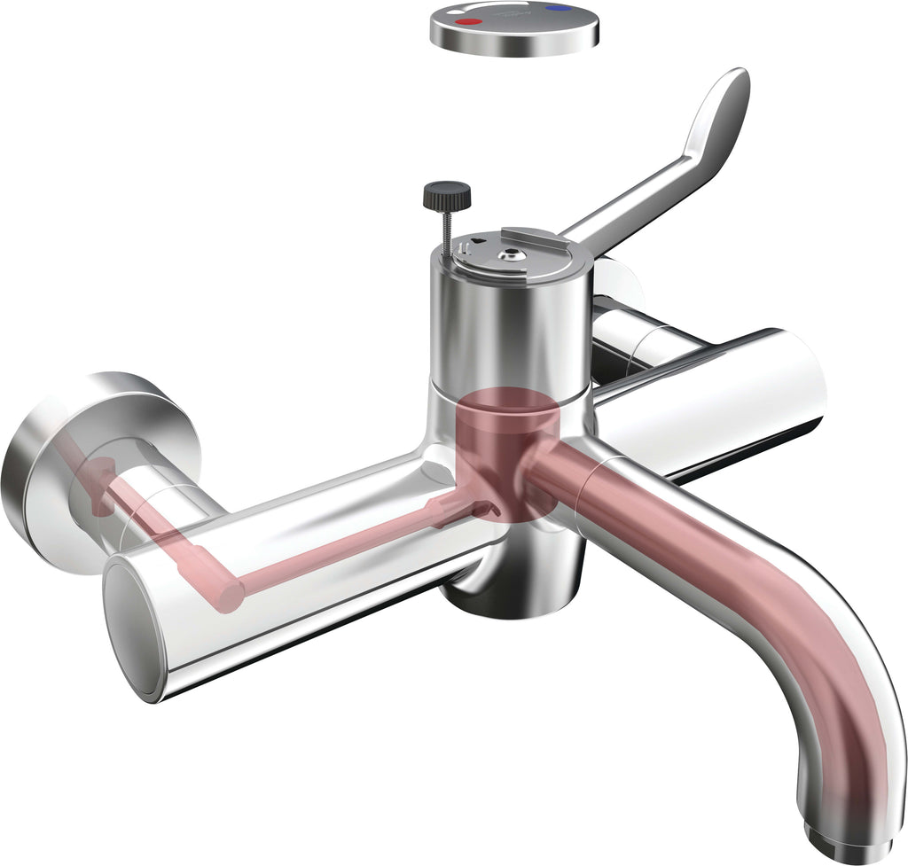 Armitage Shanks Markwik 21+ panel mounted thermostatic basin mixer, single sequential lever, demountable with detachable spout.