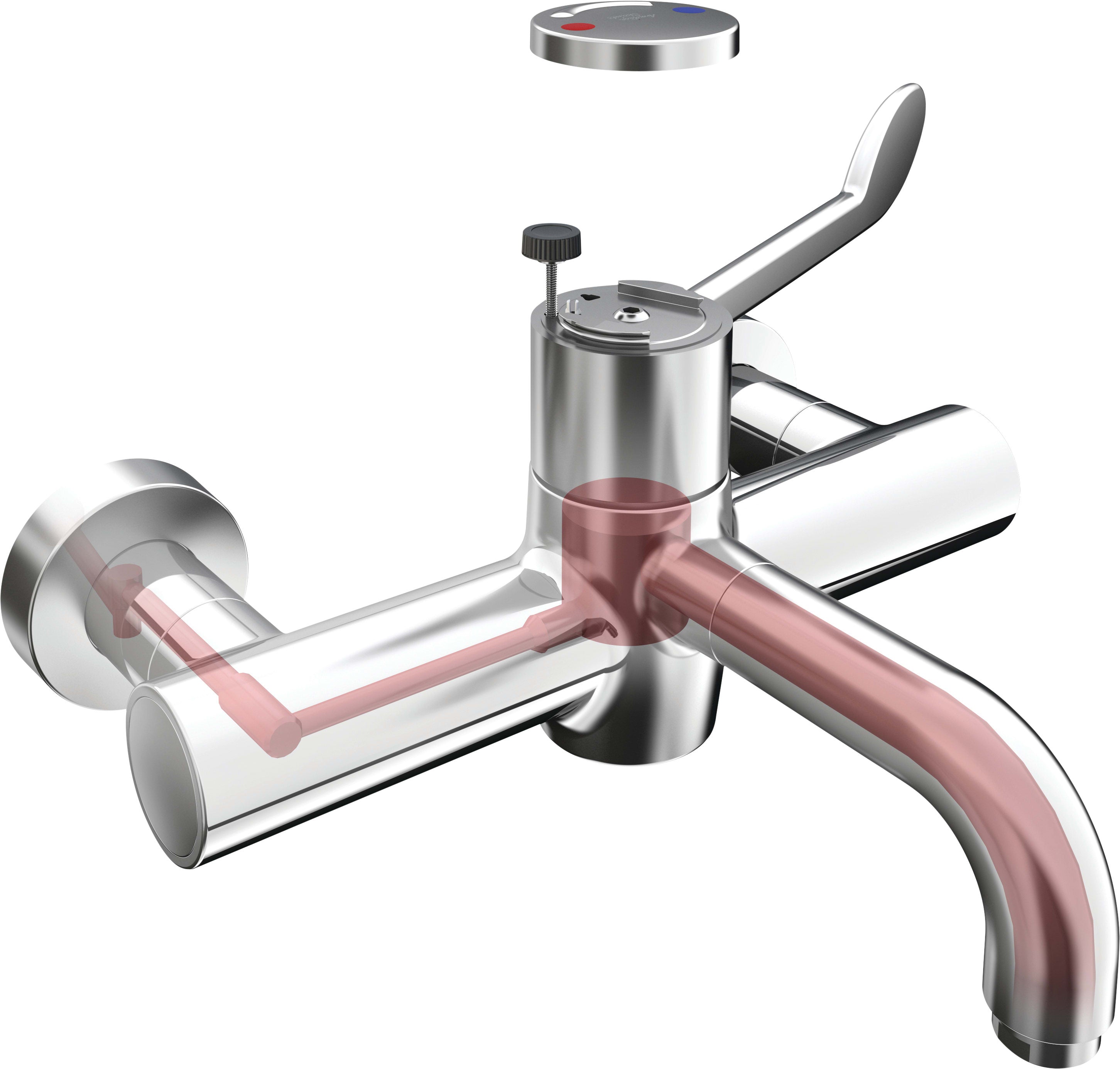 Armitage Shanks Markwik 21+ panel mounted thermostatic basin mixer, single sequential lever, demountable with detachable spout.