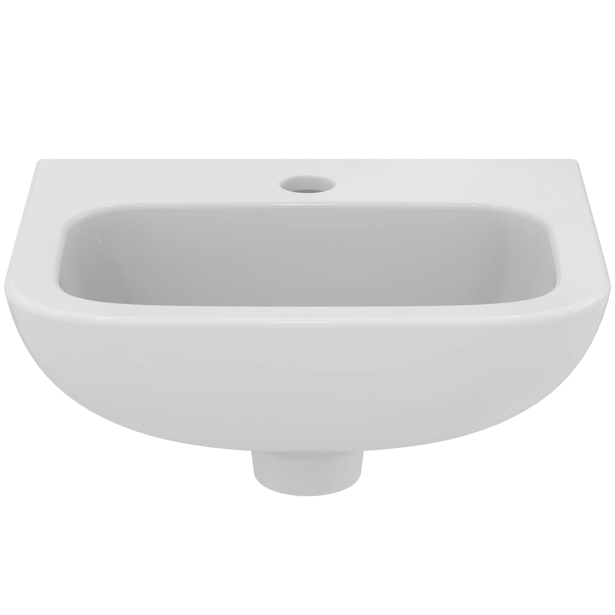 Armitage Shanks Contour 21 37cm 1 taphole handrinse washbasin, no overflow, no chainstay hole, bottom outlet.