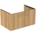 Ideal Standard i.Life B 800mm wall hung vanity unit with 1 Drawer natural oak