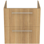 Ideal Standard i.Life B 60cm wall hung vanity unit with 2 drawers, natural oak