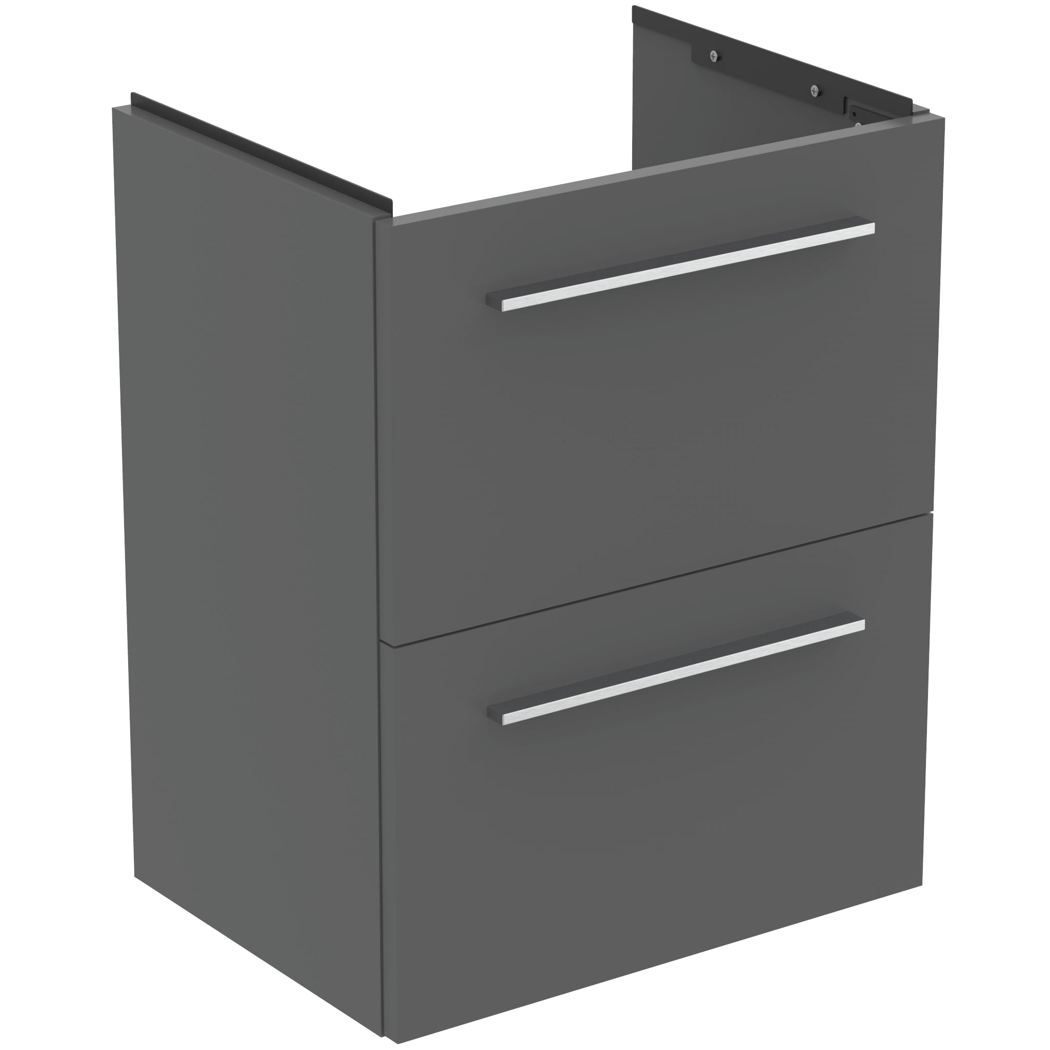 Ideal Standard i.Life S 50cm compact wall hung vanity unit with 2 drawers (separate handles required), quartz grey matt