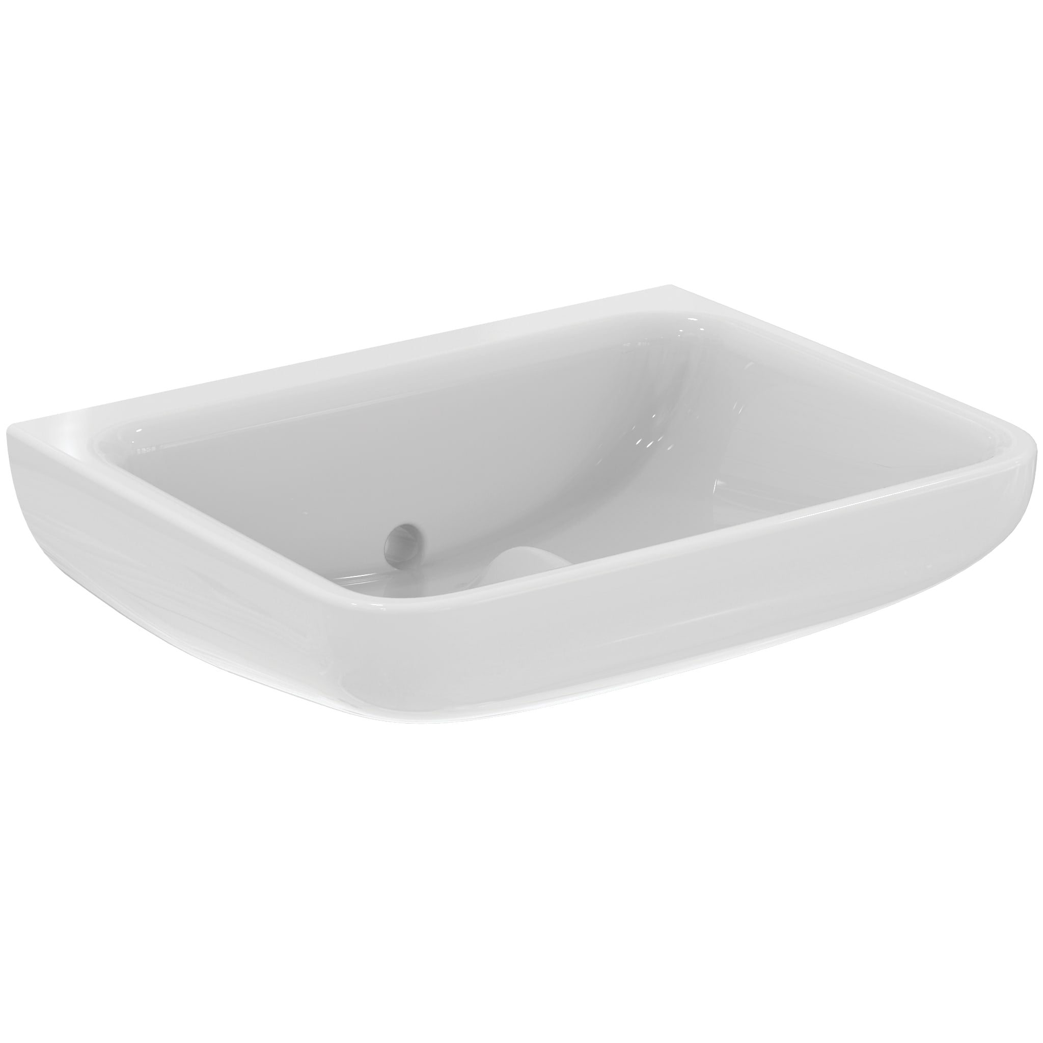 Armitage Shanks Contour 21+ 60cm no taphole back outlet washbasin with anti-splash and anti-microbial glaze
