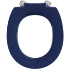 Armitage Shanks Contour 21 toilet seat only with bottom fix hinges for 355mm high toilet bowls, blue.