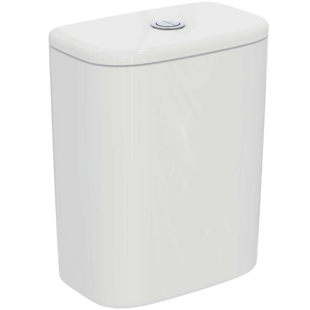 Ideal Standard Tesi close coupled delay fill 4/2 6 litre cistern with dual flush valve, bottom supply and internal overflow