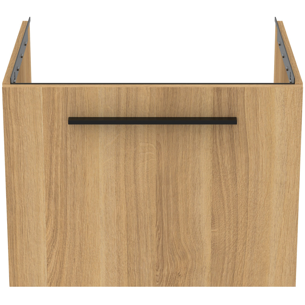 Ideal Standard i.Life B 600mm wall hung vanity unit with 1 drawer natural oak