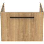 Ideal Standard i.Life B 600mm wall hung vanity unit with 1 drawer natural oak