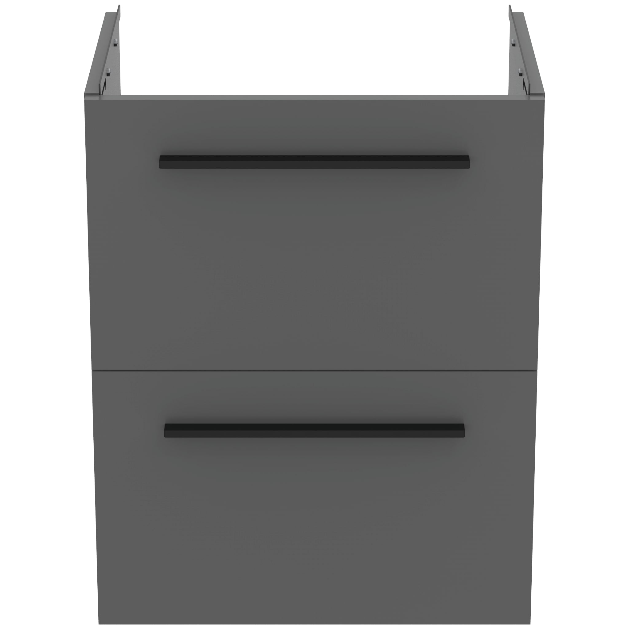 Ideal Standard i.Life S 50cm compact wall hung vanity unit with 2 drawers (separate handles required), quartz grey matt